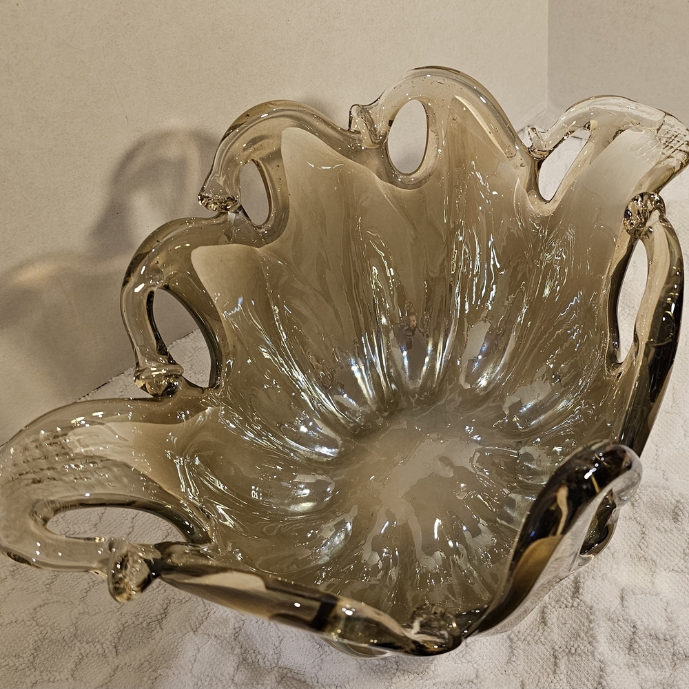 Murano Glass Bowl in Smoky Gray